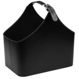 Kosz drewno BLACK UNO eko skóra kominek