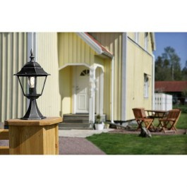  Latarnia słupek ogrodzeniowy 48cm czarne przecierane srebro   