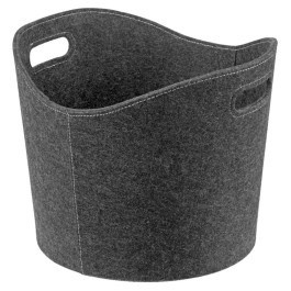 Kosz drewno dekoracyjny filcu szary 
