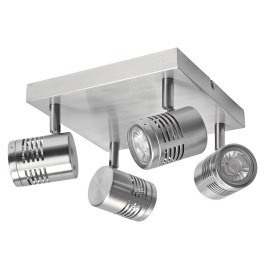 Lampa sufitowa GEO plafon 4x GU10 stal szczotkowana plafon   