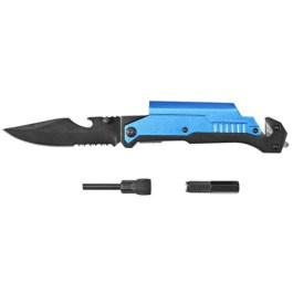 Nóż multinarzędzie krzesiwo latarka ostrze 9cm surviwal  