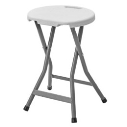 Taboret składany TWIN tworzywo HDPE białe