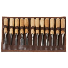 Zestaw snycerski CHISEL 12 części dłuta rzeżba etui