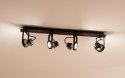 Lampa plafon TECHNIK BLACK 4 67cm GU10 czarny metal  