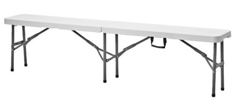Ławka składana WHITE ogrodowa 183x43x28cm tworzywo HDPE