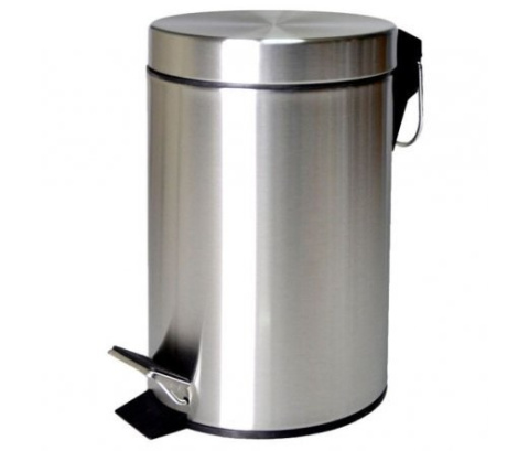 Kosz odpady biurowy domowy 3l mat srebro 