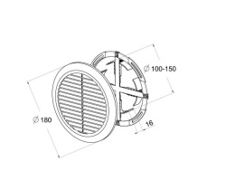 Kratka wentylacyjna GARLIC 18cm tworzywo chrom  