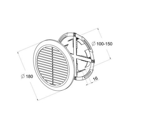 Kratka wentylacyjna GARLIC 18cm tworzywo chrom  