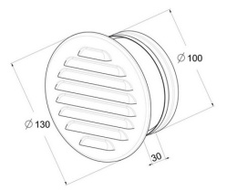 Kratka wentylacyjna LAVENDE 13cm stal nierdzewna srebrna  