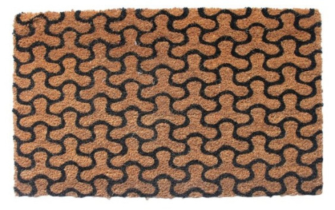 Wycieraczka ALEY 75x45 cm kokosowa beżowa gafika  