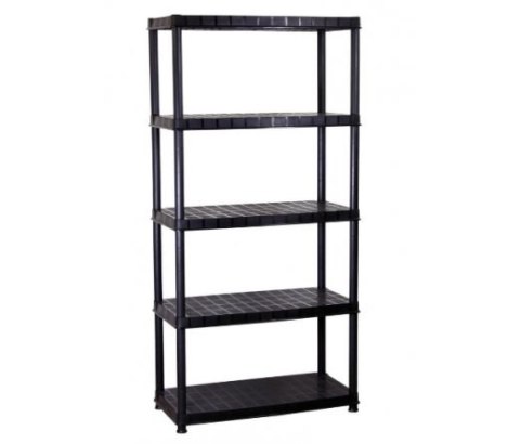 Regał 171cm 71cm 39cm tworzywo 5 półek BLACK
