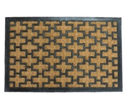 Wycieraczka BORKUM 60x40 cm kokosowa beżowa wzór 