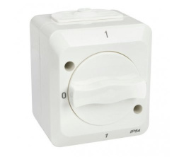 Przełącznik obrotowy IP54 zewnętrzny biały 2 bieguny 16A 250V   