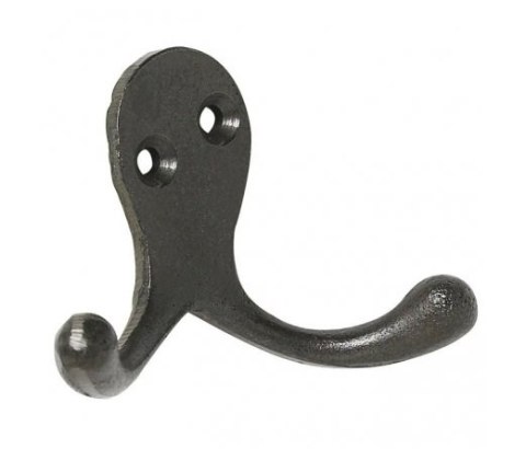 Wieszak kuty podwójny hak przykrecany mocny  