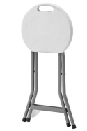 Taboret składany TWIN tworzywo HDPE białe