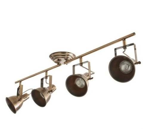 Lampa plafon Fjall mosiądz ant regulowany stalowy Retro  