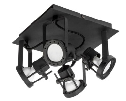 Lampa plafon TECHNIK BLACK 22x22cm GU10 czarny metal  