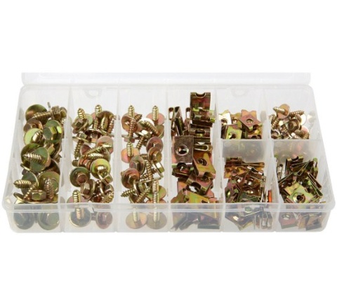 Zestaw wkrętów samochodu 160szt elementów majsterkowicza  