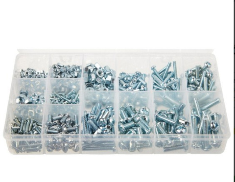 Zestaw śrub nakrętek 660szt elementów majsterkowicza