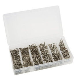 Zestaw wkrętów drewna 500szt nierdzewne majsterkowicza