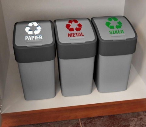 Kosz śmieci kubeł segracja śmieci 50l szary uchylny  