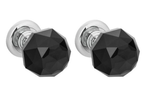 Gałka drzwi wewnętrznych CRISTAL czarny chrom  