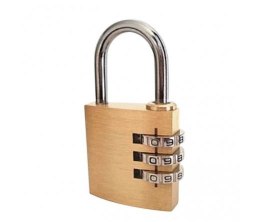 Kłódka szyfr pin 3 cyfrowy kod mosiądz stalowa