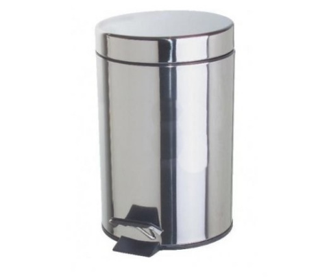 Kubeł śmietnik pedał 5l łazienka biuro Chrom  