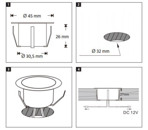 Tarasowe lampki 45mm LED IP67 12V 10szt MAXI ogród