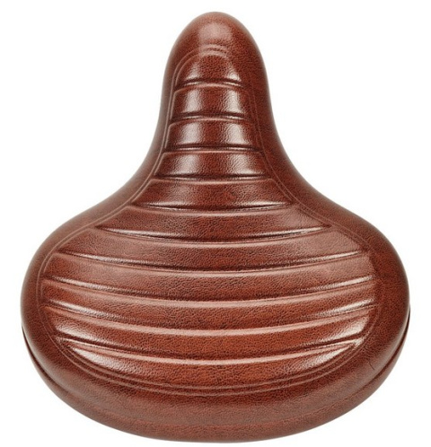 Siodełko rowerowe RETRO sprężynowe brąz eko skóra  