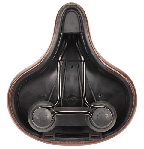 Siodełko rowerowe RETRO sprężynowe brąz eko skóra  