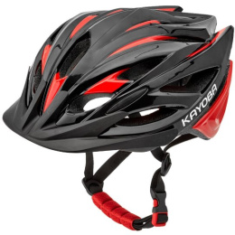 Kask rowerowy 55-60 L czarny czerwony regulacja VELO