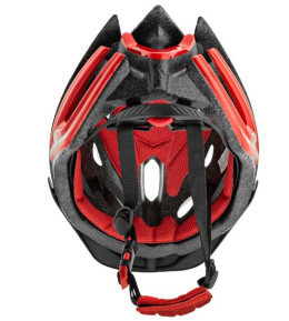 Kask rowerowy 55-60 L czarny czerwony regulacja VELO
