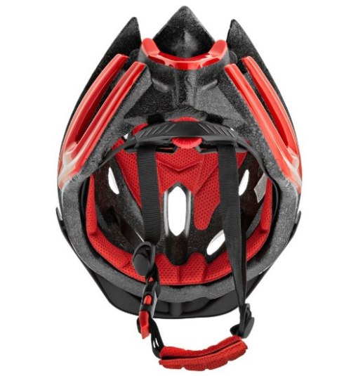 Kask rowerowy 55-60 L czarny czerwony regulacja VELO
