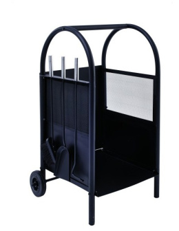 Kominkowy serwitor akcesoria 3szt Wózek drewno BLACK 