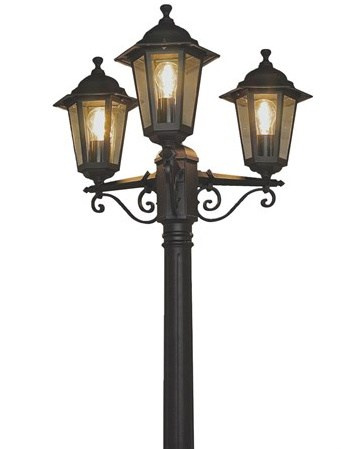 LAMPA Oświetlenie LATARNIA 195cm czarna 3x60W DEWA
