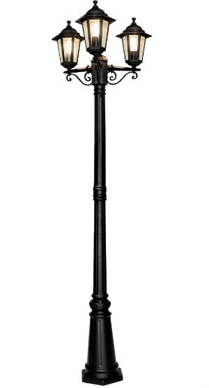 LAMPA Oświetlenie LATARNIA 195cm czarna 3x60W DEWA