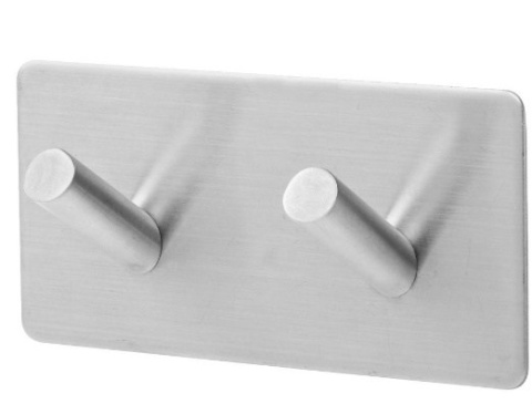 Listwa 2 wieszaki samoprzylepne płytki stal szczotkowana