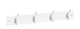 Listwa wieszakami Biała chrom ubrania 56cm 4 wieszaki