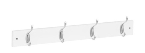 Listwa wieszakami Biała chrom ubrania 56cm 4 wieszaki