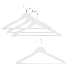 Wieszak ubrania białe LESS 4 sztuk komplet szafa ubrania  