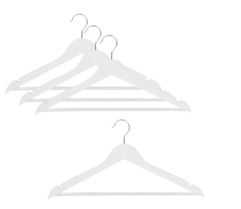 Wieszak ubrania białe LESS 4 sztuk komplet szafa ubrania  