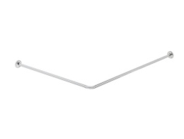 Drążek zasłony prysznicowej kątowy asymetryczny chrom 2