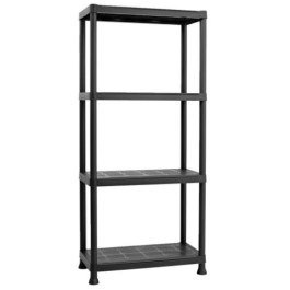 Półka plastiku czarna BLAX 130x60x30cm 20kg półka 4 półki