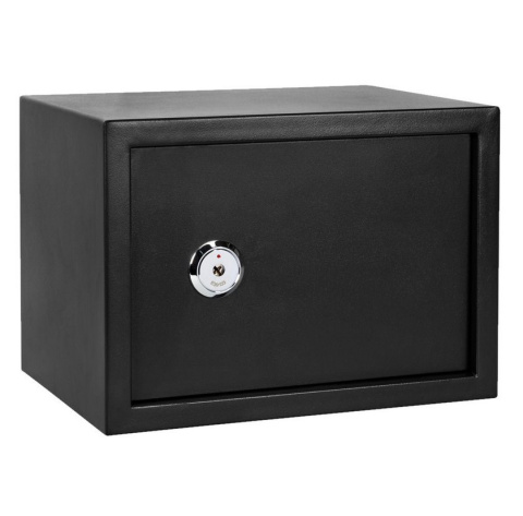 Sejf zamek wyściełany półką 16 l stal ścienny   