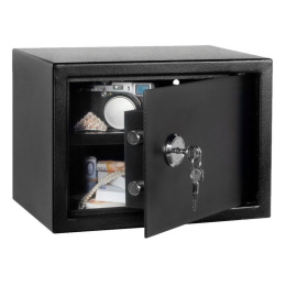 Sejf zamek wyściełany półką 16 l stal ścienny   