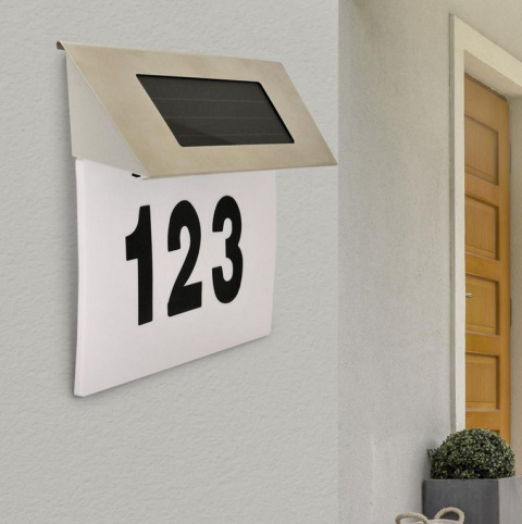 Kinkiet solarny NUMER DOMU czujnik zmierzchu LED