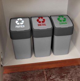 Kosz śmieci GIA 25 l uchylny pokrywą szary