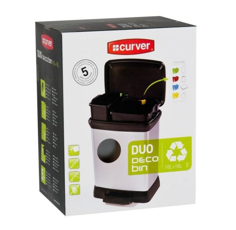 Kosz śmieci IPS pokrywą pedał srebrny 30 l  