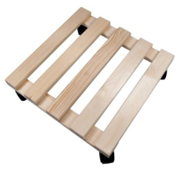 Podstawka donicę 29cm kółkach kwadratowa duża drewno